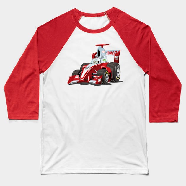 Cartoon formula 1 Baseball T-Shirt by Mechanik